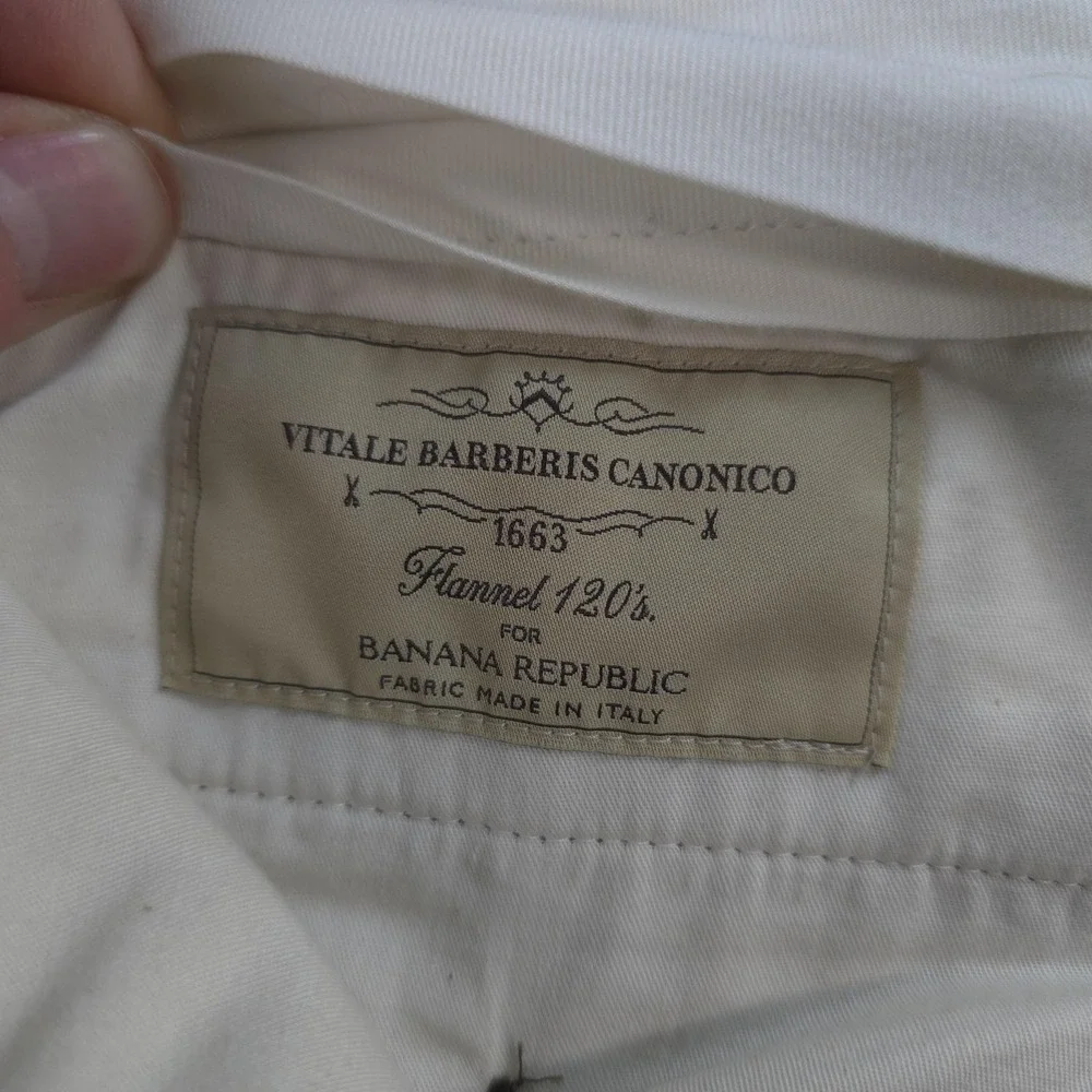 Banana Republic Pants Mens 32x34 Gray Wool Flannel Tapered Dress Vitale Barberis